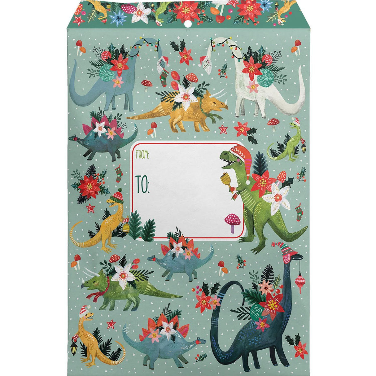 Festive Dinosaurs - Theme Mailing Envelope - 9 x 1/2 x 12"