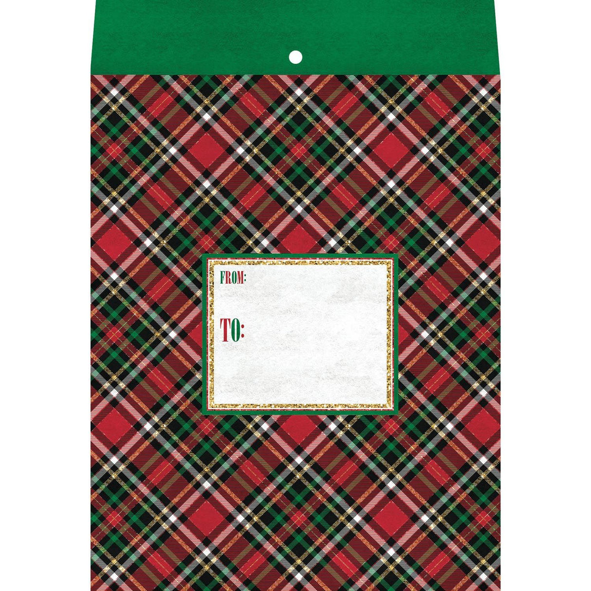 Red Gold Plaid - Theme Mailing Envelope - 9 x 1/2 x 12"