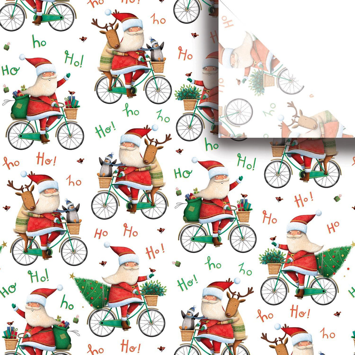 Santa Bicycle - Gift Tissue - 20 x 30"