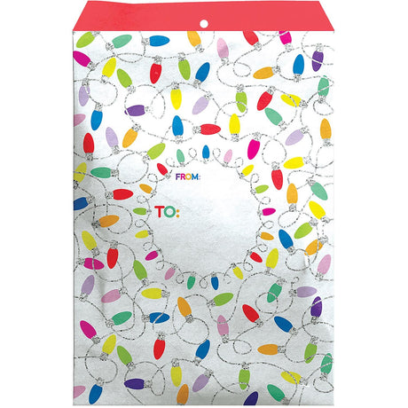 Christmas Lights White - Theme Mailing Envelope - 6 x 1/2 x 9-1/2"
