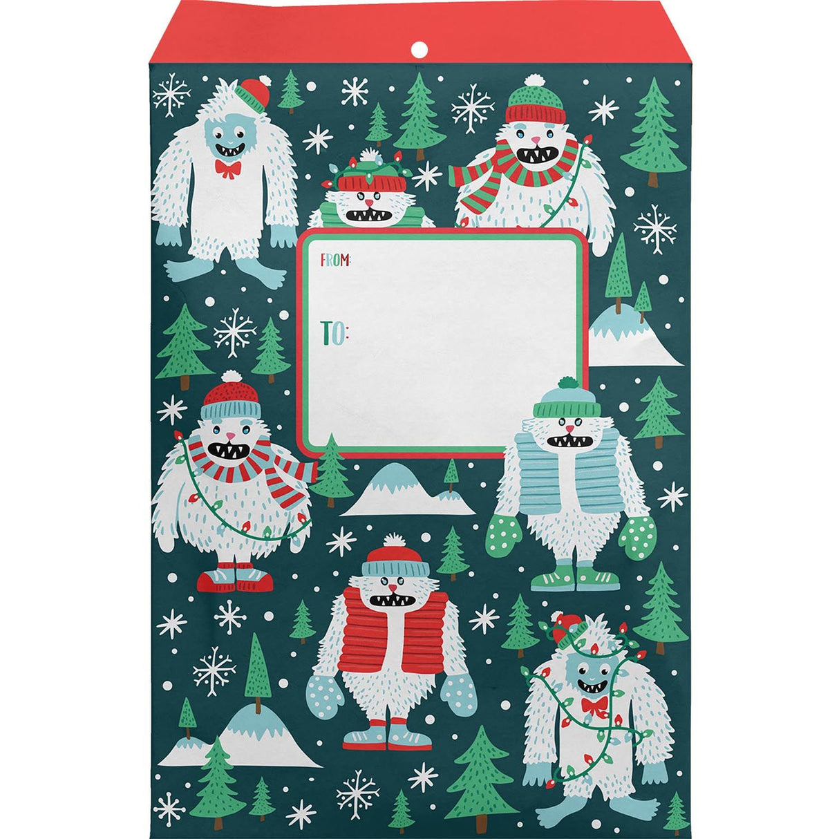 Yeti for the Holidays - Theme Mailing Envelope - 6 x 1/2 x 9-1/2"