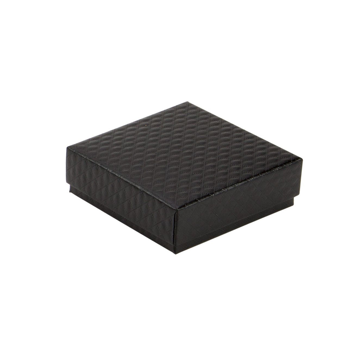 Quilted Black - Set Up Candy Box - (4 Pc.) 3-1/4 x 3-1/4 x 1-3/16" - Square
