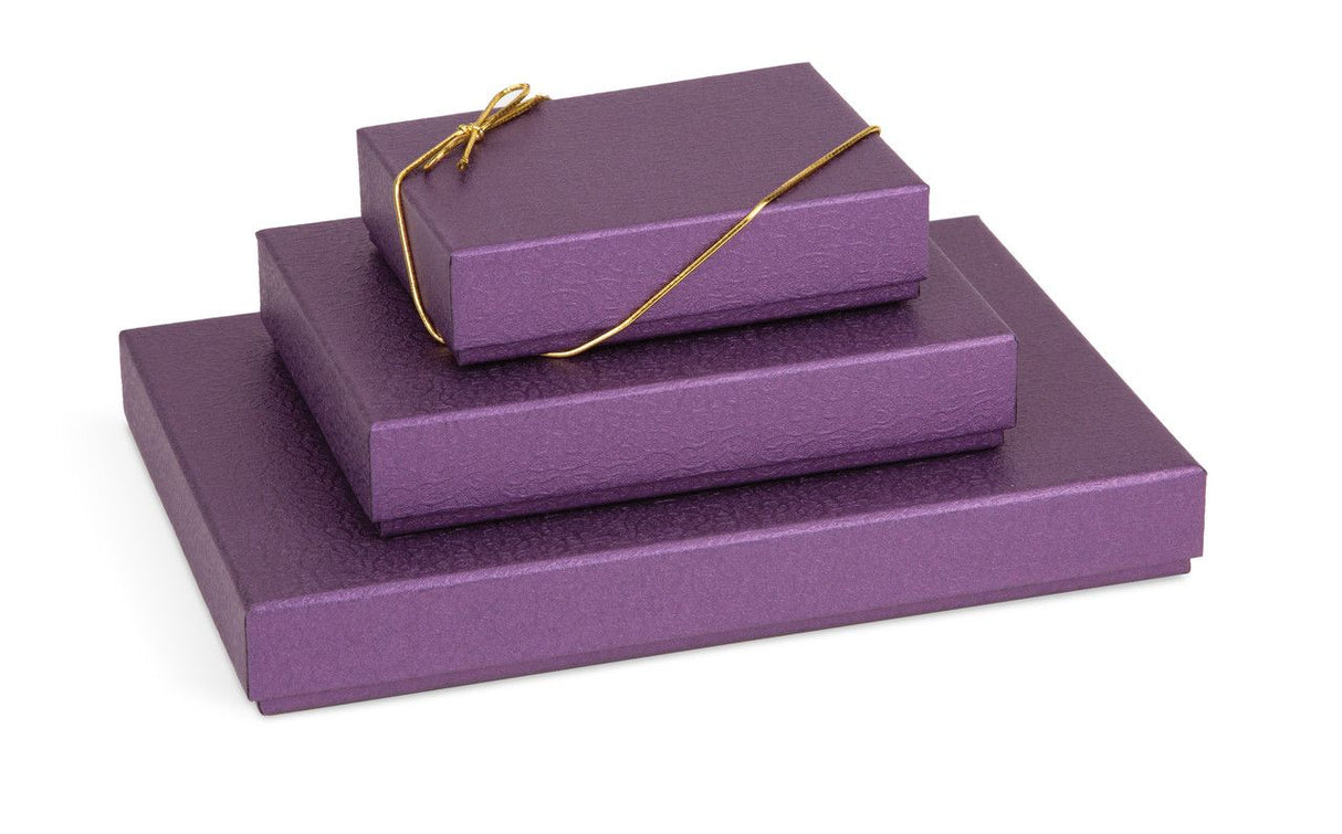 Textured Metalllic Purple - Set Up Candy Box - (6 Pc.) 4-3/4 x 3-1/4 x 1-3/16"