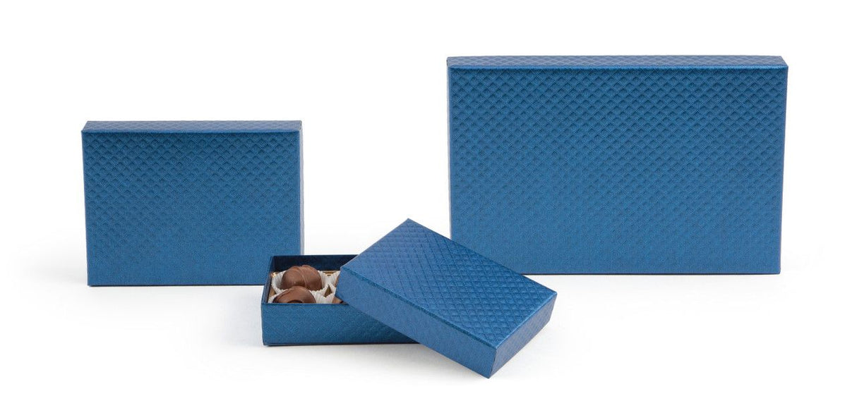Quilted Blue Pearl - Set Up Candy Box - (24 Pc.) 9-1/2 x 6-3/8 x 1-3/16"