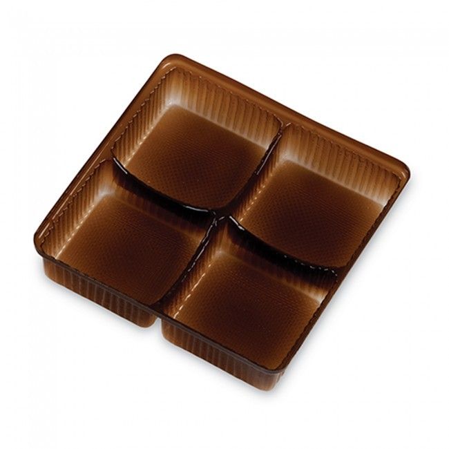 Brown - Candy Tray - (4 Pc.) 3 x 3 x 5/8"