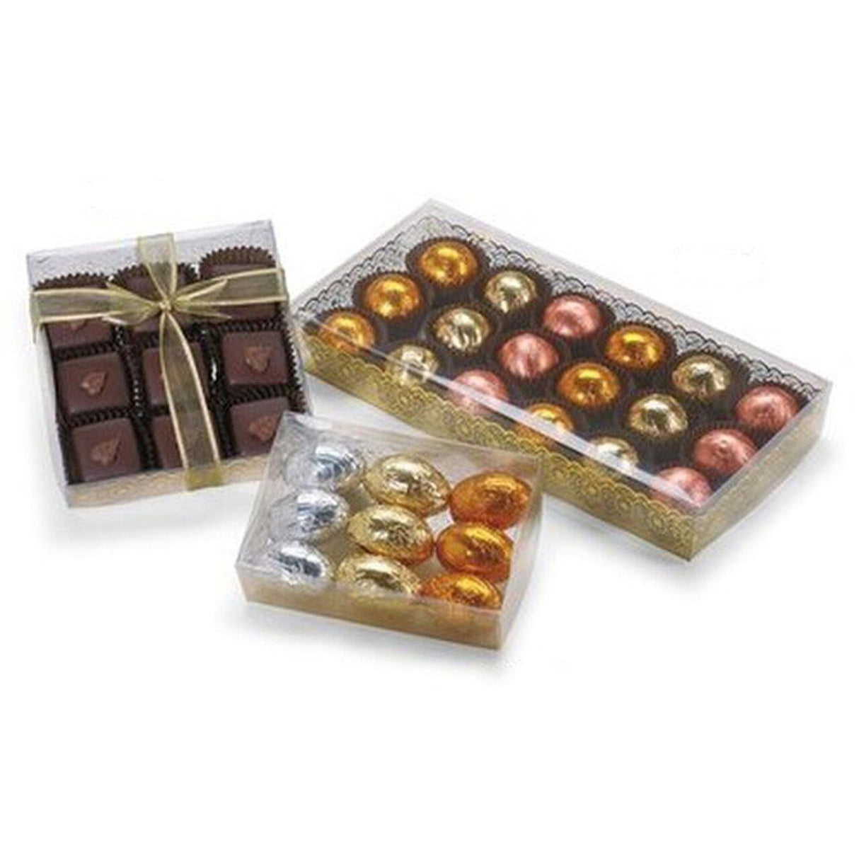 Clear - Geneva Candy Box - (Square) 4 x 4 x 1-1/8"