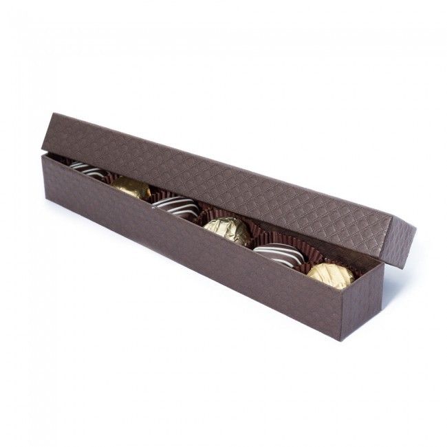 Quilted Brown - Set Up Candy Box - (6 Pc.) 9-1/2 x 1-1/2 x 1-1/4"