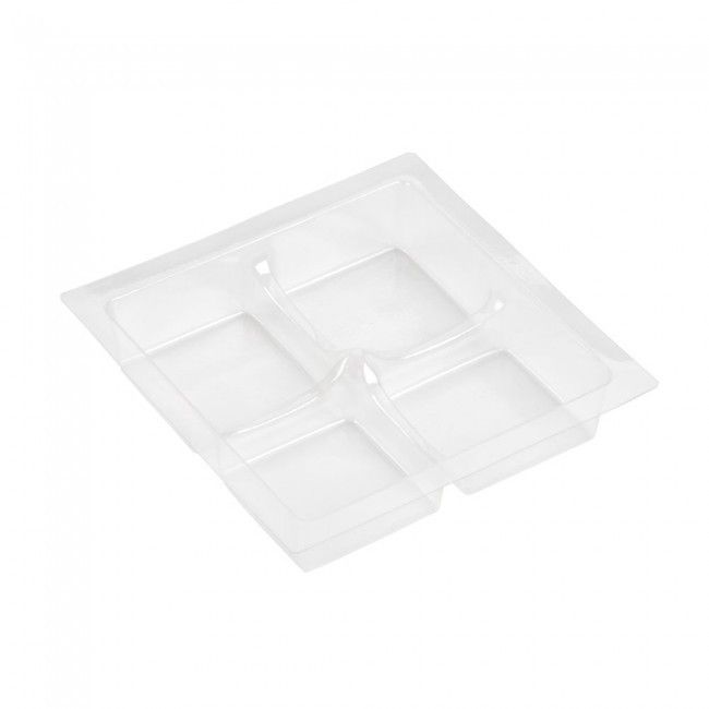 Clear - Candy Tray - (4 Pc.) 3-1/2 x 3-1/2 x 3/4"