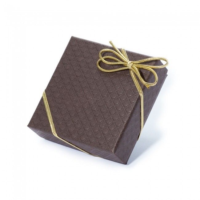 Quilted Brown - Set Up Candy Box - (4 Pc.) 3-1/4 x 3-1/4 x 1-3/16"