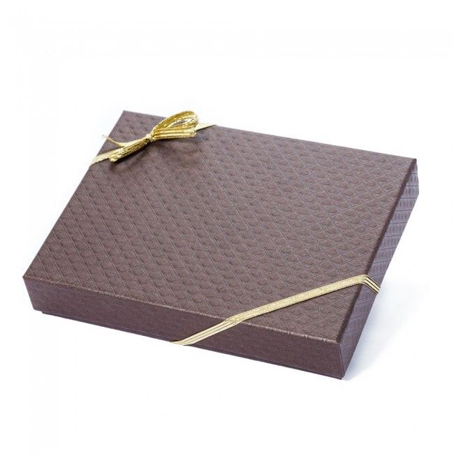 Quilted Brown - Set Up Candy Box - (12 Pc.) 6-3/8 x 4-3/4 x 1-3/16"