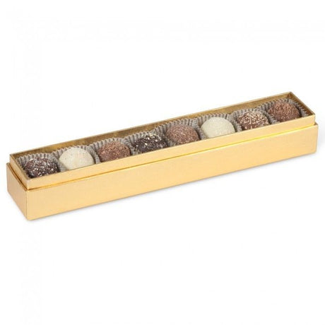 Gold - Long Rectangle Set Up Candy Box - (6 Pc.) 9-1/2 x 1-1/2 x 1-1/4"