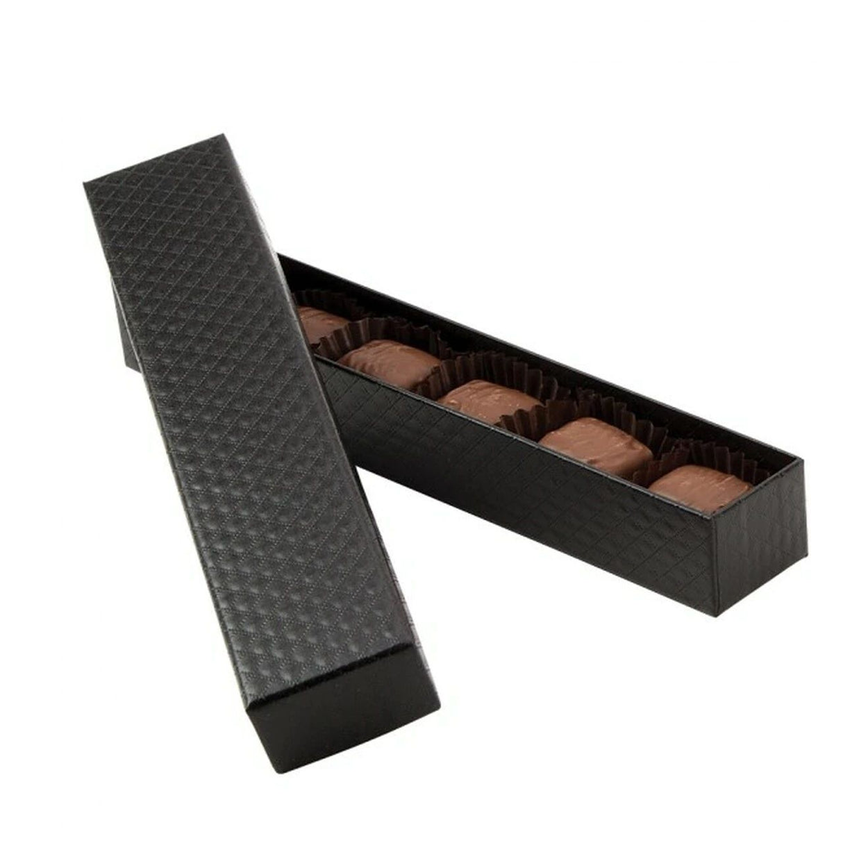 Quilted Black - Set Up Candy Box - (6 Pc.) 9-1/2 x 1-1/2 x 1-1/4"