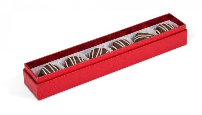 Red Sparkle - Long Rectangle Set Up Candy Box - (6 Pc.) 9-1/2 x 1-1/2 x 1-1/4"