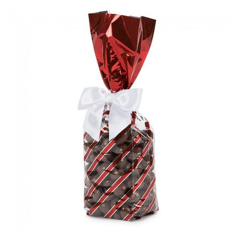 Red Diagonal Stripe - Stand Up Candy Bag - (1lb) 2-3/4 x 2 x 11"
