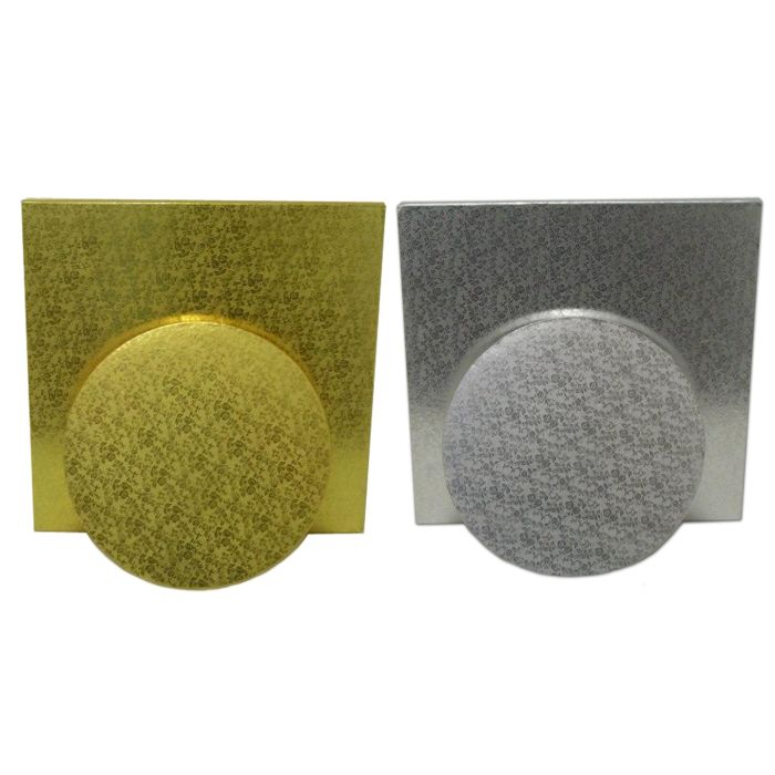 Silver & Gold Cake Drums - Square & Round