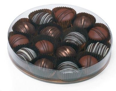 Clear - Clear Round Candy Box (Gold Base) - (Large) 5-3/4 x 7/8"