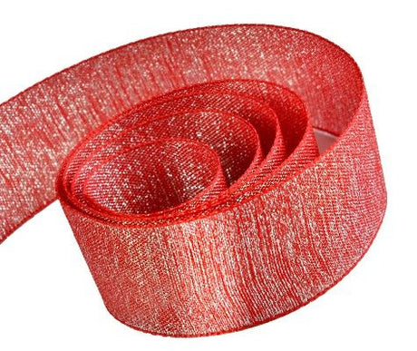 Red / Silver - Casual Chic Ribbon - 5/8" x 25 Yards