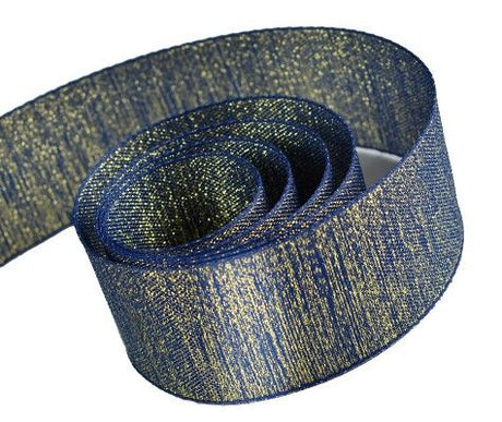 Navy / Gold - Casual Chic Ribbon - 1-1/2" x 50 Yards