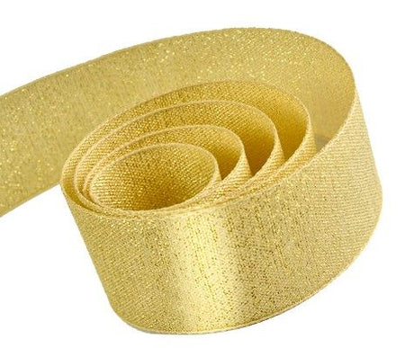 Ivory / Gold - Casual Chic Ribbon - 5/8" x 100 Yards