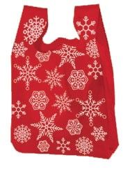 Snowflake Print - T-Shirt Bag - 12 x 7 x 22"