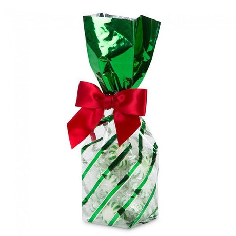 Green Diagonal Stripe - Stand Up Candy Bag - (1/2 lb) 2-1/4 x 2 x 91/2"