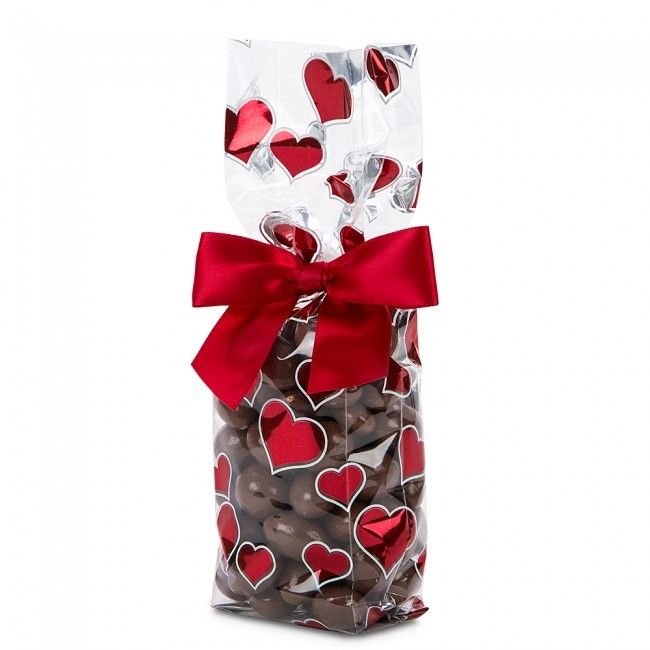 Outlined Hearts - Red - Stand Up Candy Bag - (1/2 lb) 2-1/4 x 1-7/8 x 9-1/2"