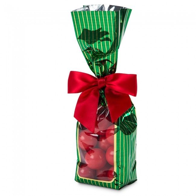 Green and Gold Striped Window - Stand Up Candy Bag - (1/2 lb) 2-1/4 x 1-7/8 x 9-1/2"