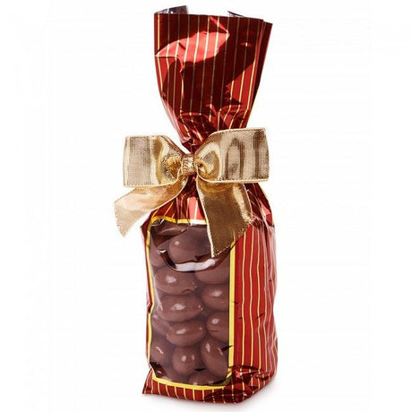 Red and Gold Striped Window - Stand Up Candy Bag - (1/2 lb) 2-1/4 x 1-7/8 x 9-1/2"
