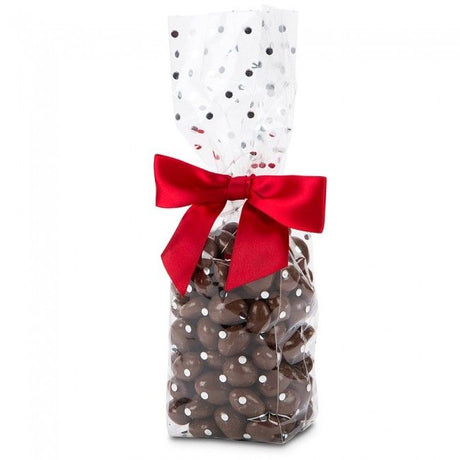 Silver Small Dots - Stand Up Candy Bag - (1lb) 2-3/4 x 2 x 11"