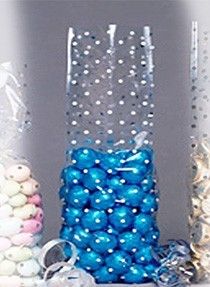 White Small Dots - Stand Up Candy Bag - (1lb) 2-3/4 x 2 x 11"