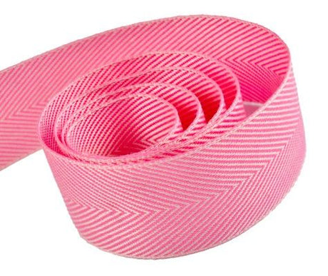 White / Pink - Charming Chevron Ribbon - 1-1/2" x 50 Yards
