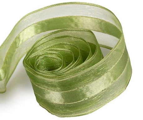Willow / Gold - Chic Sheer Ribbon - 1-1/2" x 50 Yards