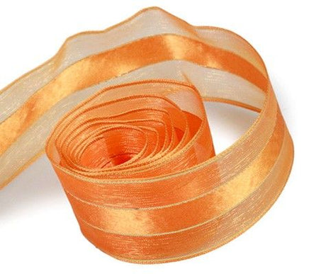 Orange / Gold - Chic Sheer Ribbon - 1-1/2" x 50 Yards