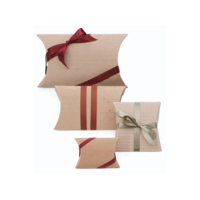 E Flute Corrugated Pillow Boxes - Natural Kraft