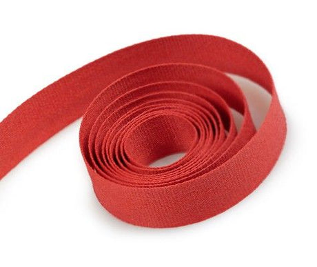 Red - Natural Cotton Tape Ribbon - 5/8" x 50 Yards
