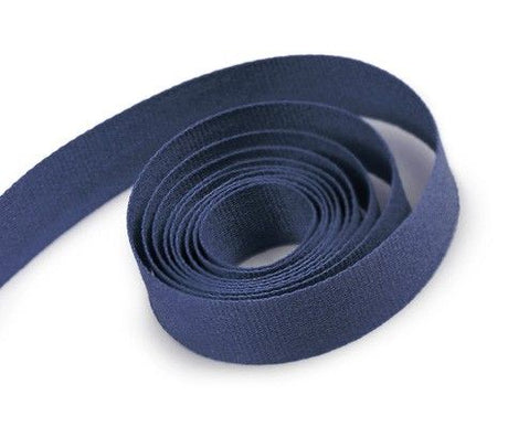 Navy - Natural Cotton Tape Ribbon - 3/8" x 50 Yards