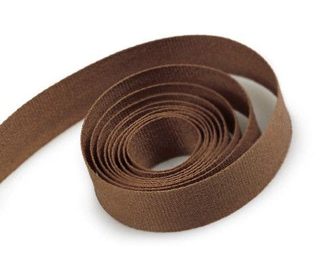 Brown - Natural Cotton Tape Ribbon - 5/8" x 50 Yards