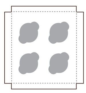 White / Natural Kraft - Reversible - Cupcake Insert - 6-15/16 x 6-15/16 x 3/4" (Mini 4 Cup) - Fits in a 7 x 7" Box