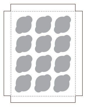 White / Natural Kraft - Reversible - Cupcake Insert - 13-15/16 x 9-15/16 x 7/8" (Regular 12 Cup) - Fits in a 14 x 10" Box