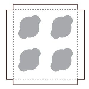 White / Natural Kraft - Reversible - Cupcake Insert - 6-15/16 x 6-15/16 x 7/8" (Regular 4 Cup) - Fits in a 7 x 7" Box