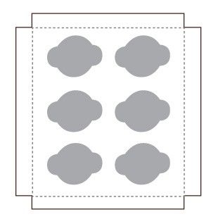 White / Natural Kraft - Reversible - Cupcake Insert - 9-15/16 x 9-15/16 x 7/8" (Regular 6 Cup) - Fits in a 10 x 10" Box