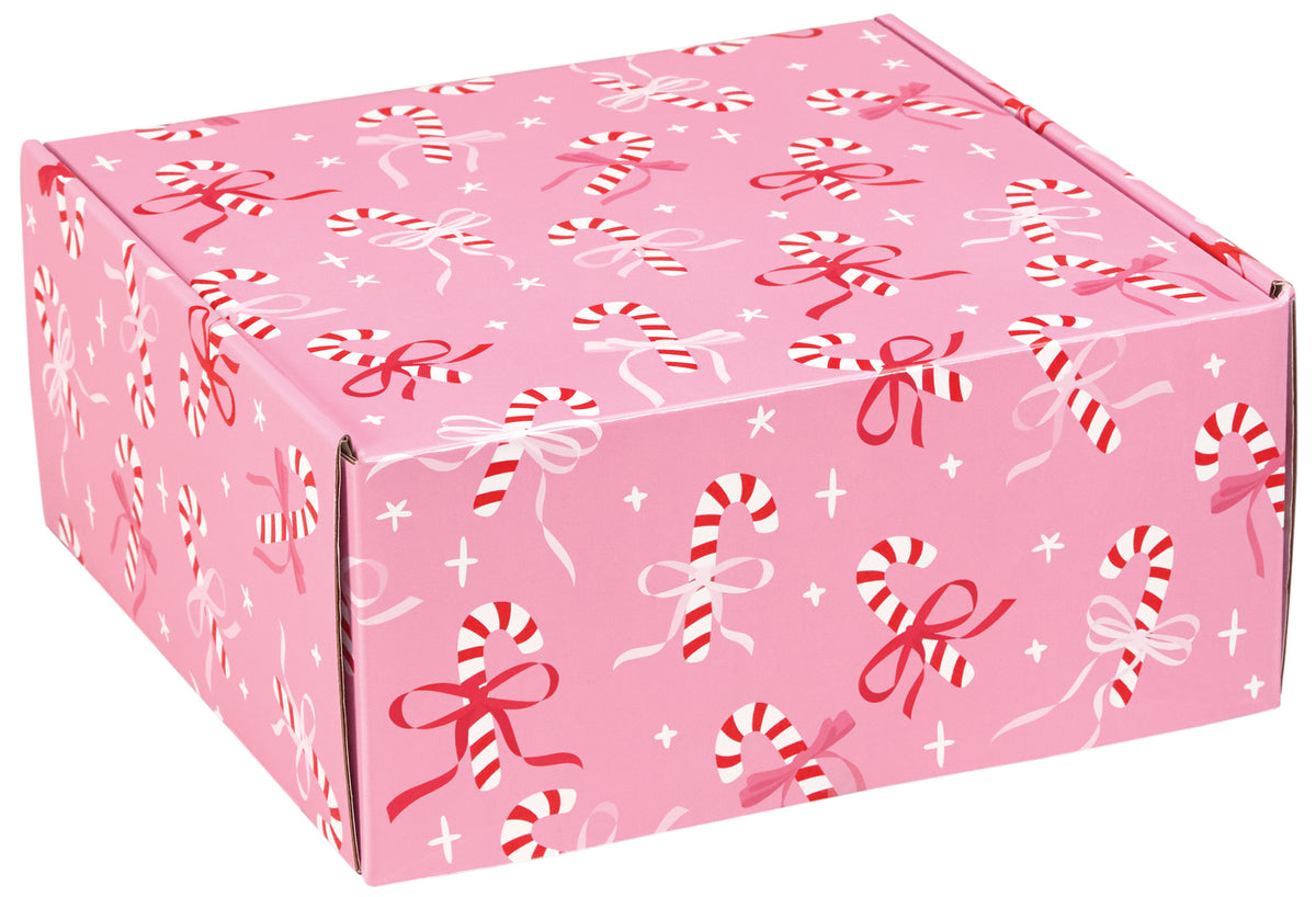 Candy Canes & Ribbons - Decorative Mailer - 9 x 9 x 4"
