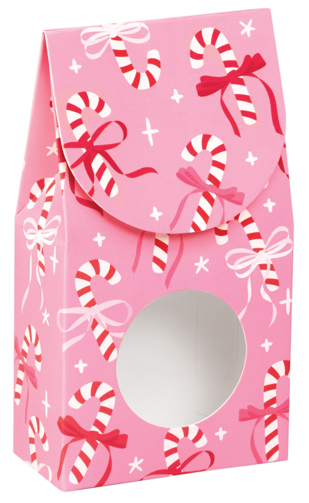 Candy Canes & Ribbons - Window Candy Box - 3-1/2 x 1-3/4 x 6-1/2"