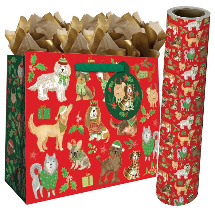 Canine Christmas Gift Bags, Wrapping Paper, & Mailers