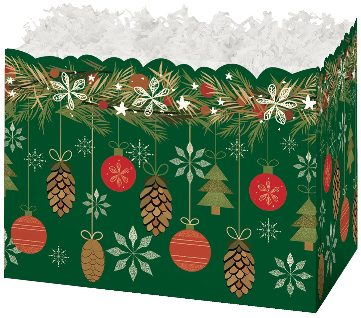 Cozy Ornaments - Basket Box - 10-1/4 x 6 x 7-1/2"