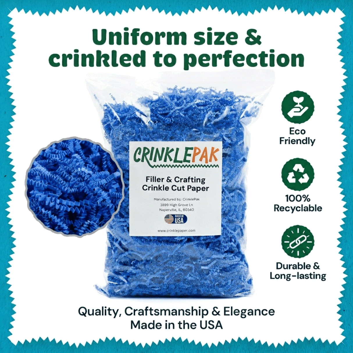 10 LB Light Blue Crinkle Paper
