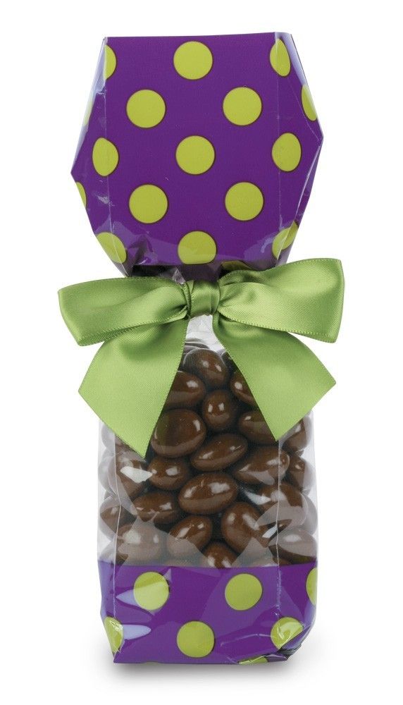 Aubergine/Pistachio Dots - Deluxe Candy Bag - 2-5/8 x 1-7/8 x 10-3/4"
