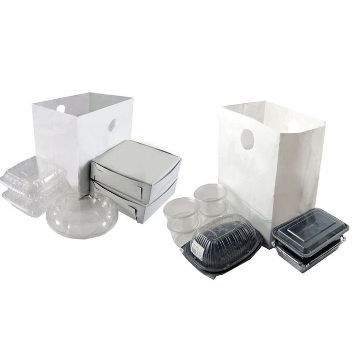 Plastic Restaurant Take Out Bags - Die Cut Handle