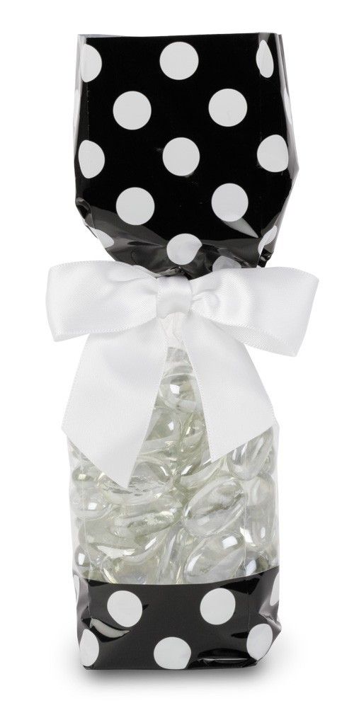 Black/White Dots - Deluxe Candy Bag - 2 x 1-7/8 x 9-1/2"