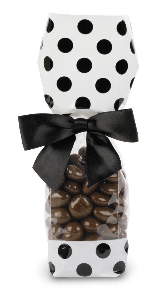 White/Black Dots - Deluxe Candy Bag - 2-5/8 x 1-7/8 x 10-3/4"